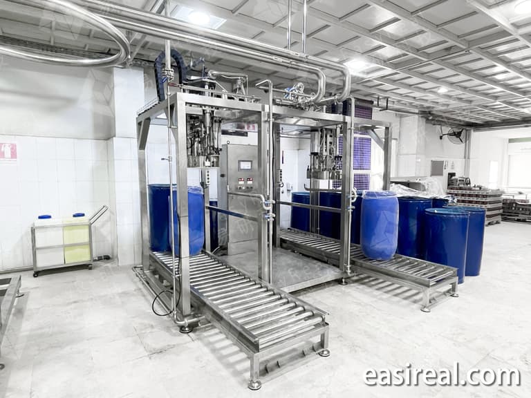 Double-head aseptic bag filling machine for tomato paste packed in 220L aseptic aluminum foil bags