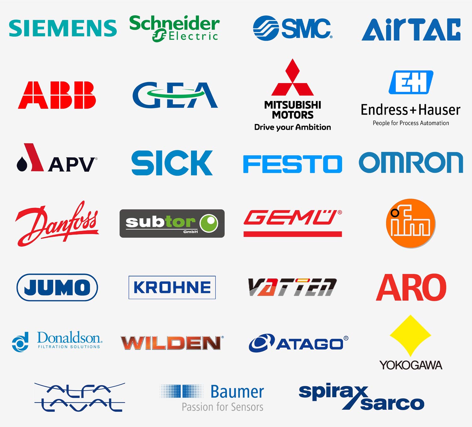 Global component suppliers used in EasyReal lines.