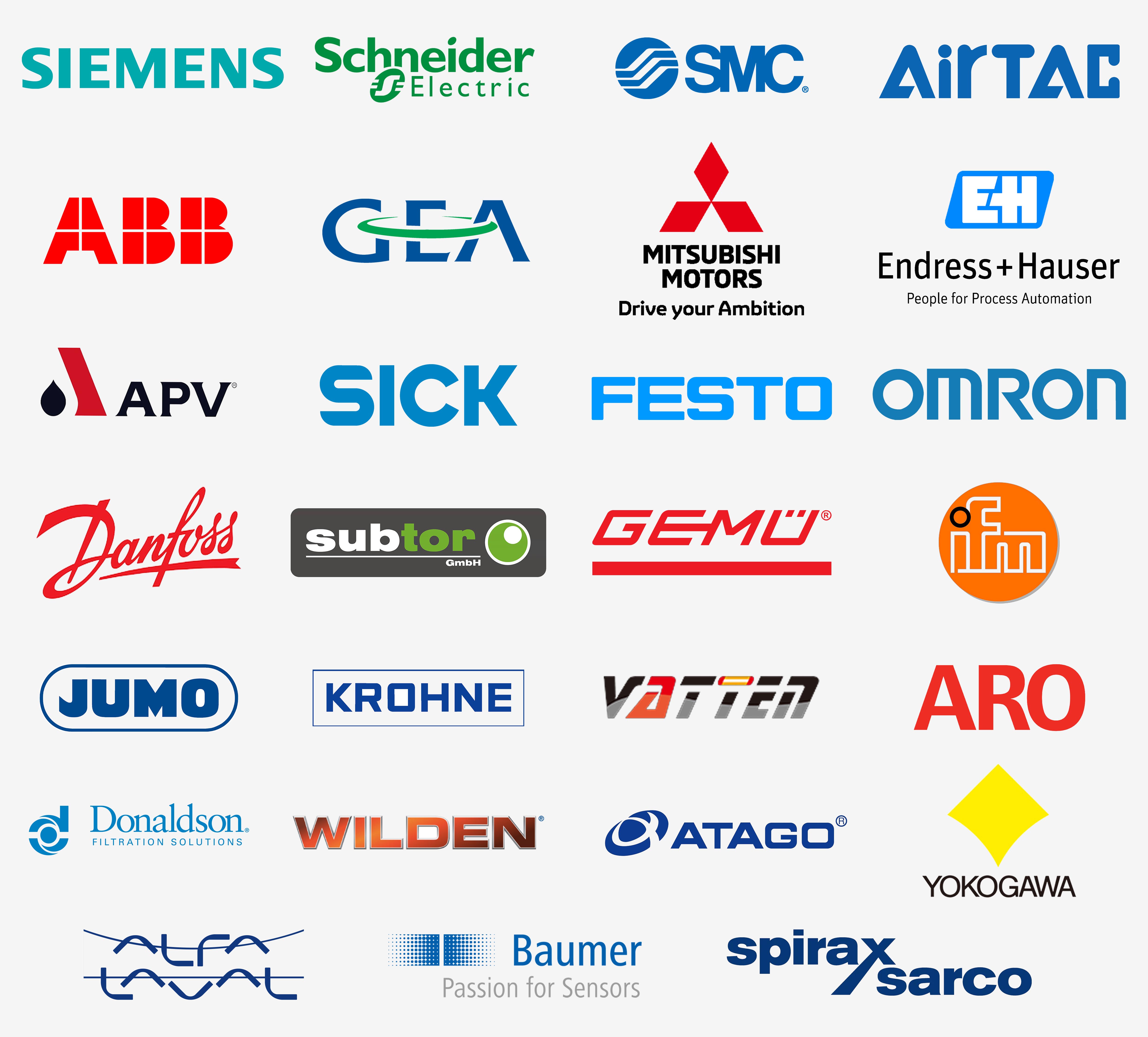 Global component suppliers used in EasyReal processing lines.