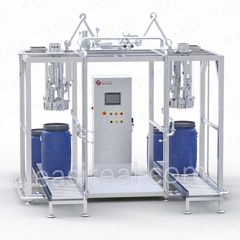 Aseptic bag in drum filling system
