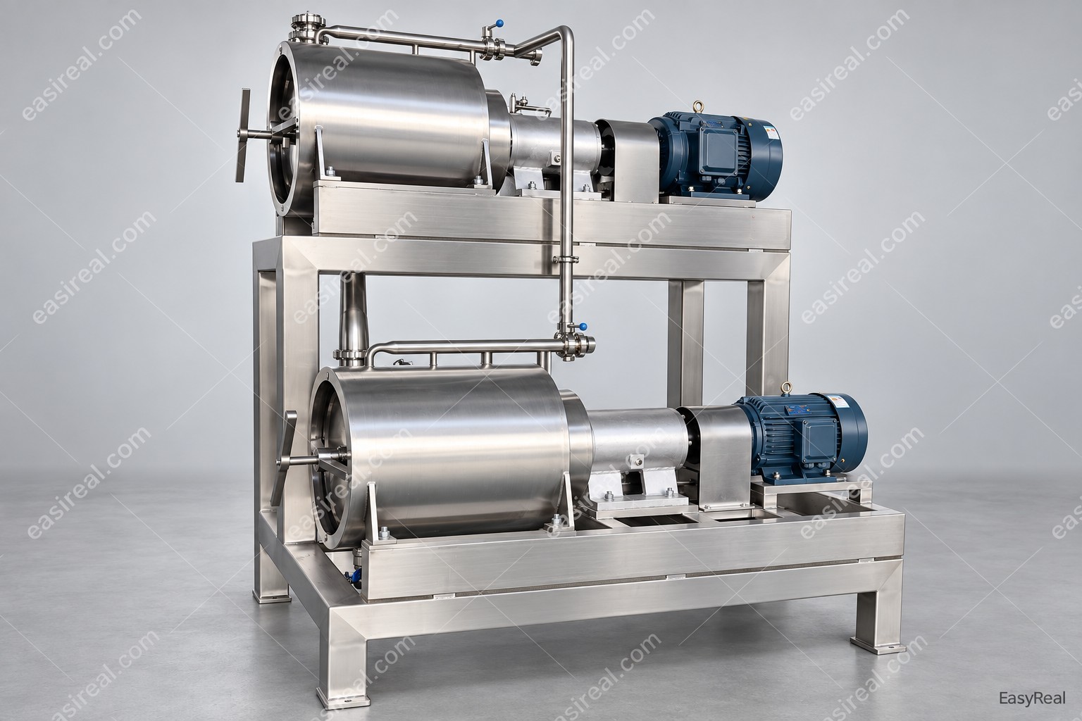 Two-stage stainless steel pulping and refining machine for berry puree Two-stage stainless steel pulping and refining machine for berry puree