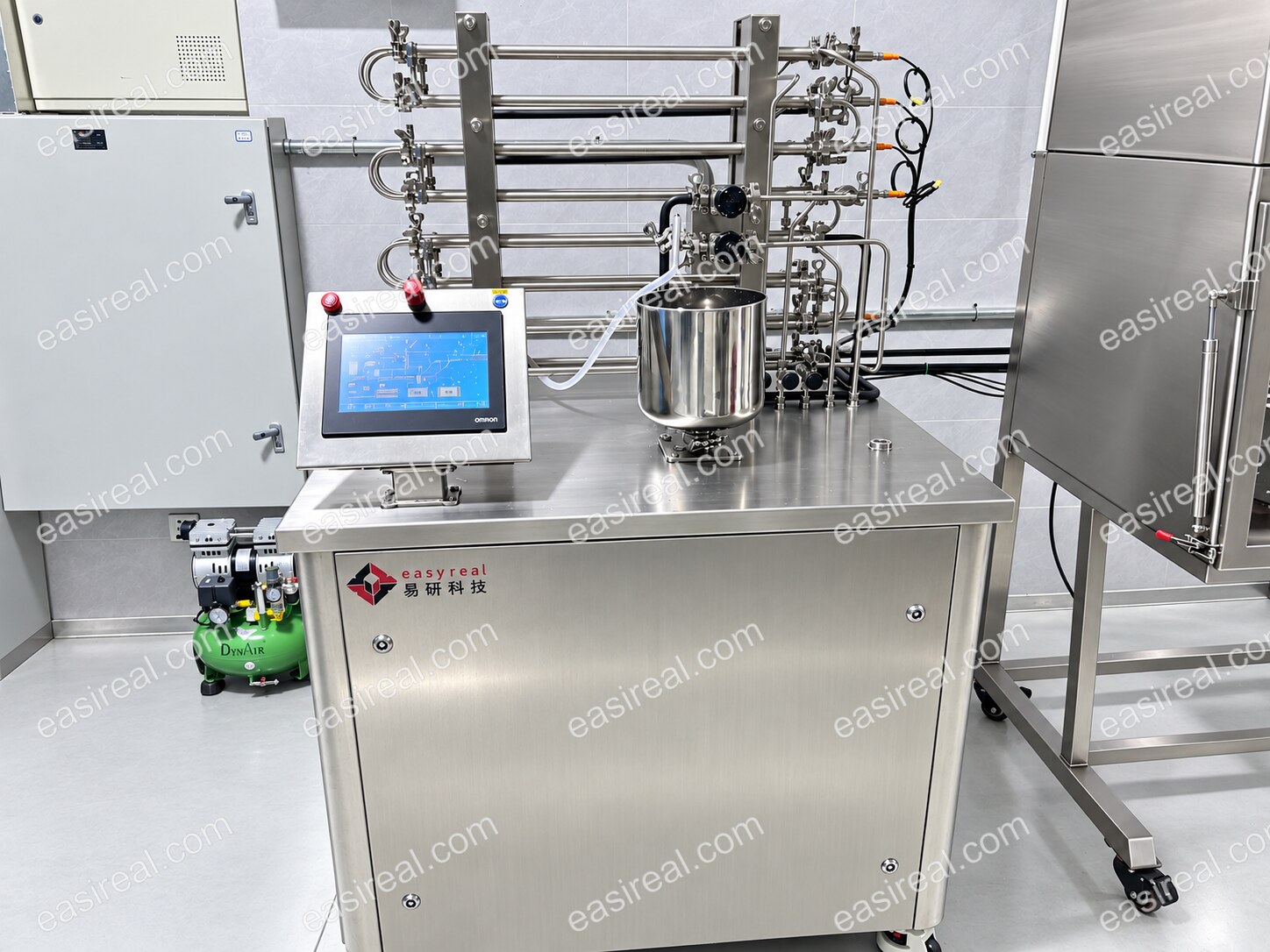 Pilot tubular sterilizer for fluid-food experiments EasyReal pilot tubular sterilizer with control interface and tubular processing section