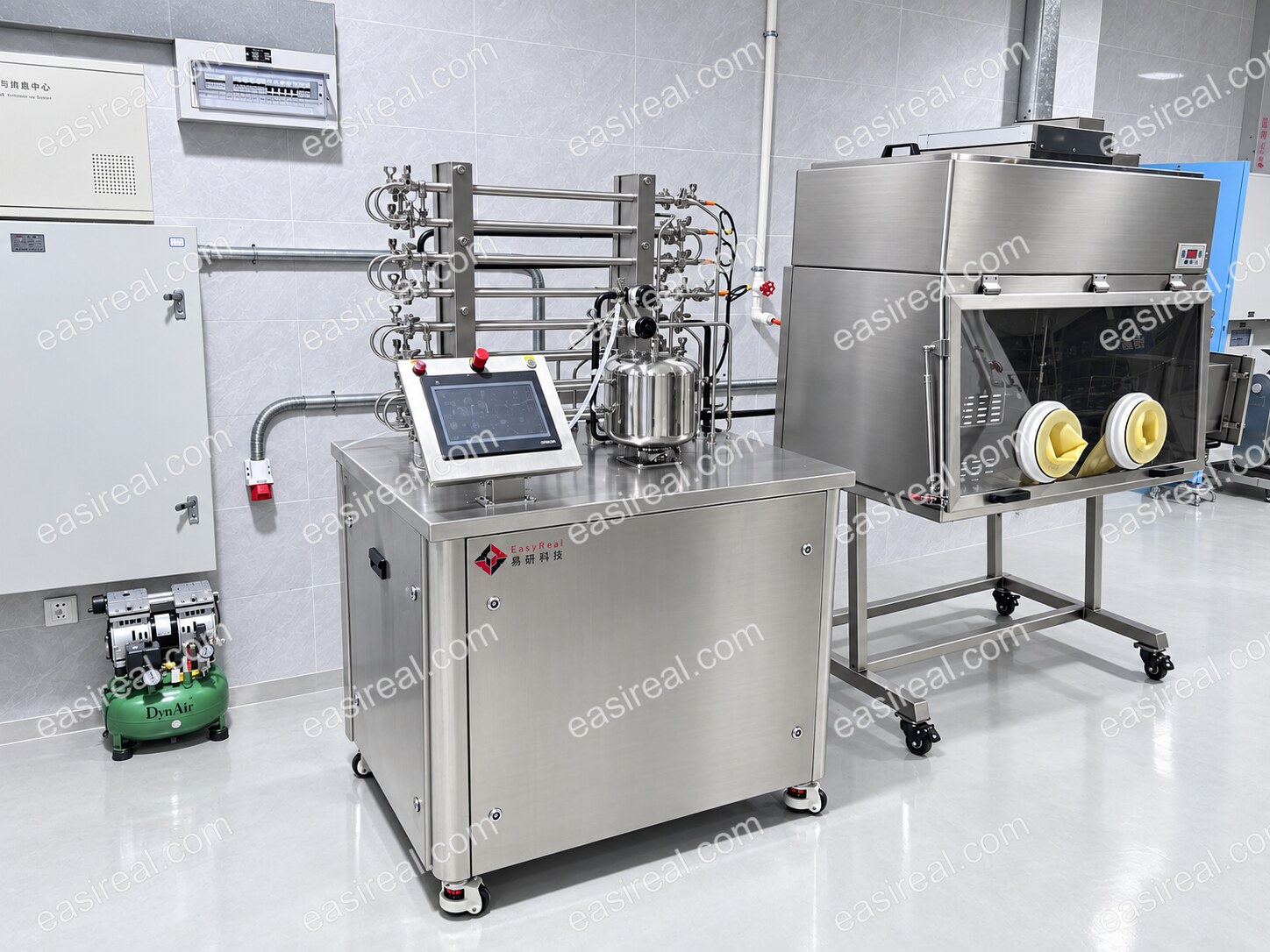 Ocean University of China Pilot UHT/HTST Plant EasyReal pilot tubular sterilizer and aseptic filling cabinet for Ocean University of China