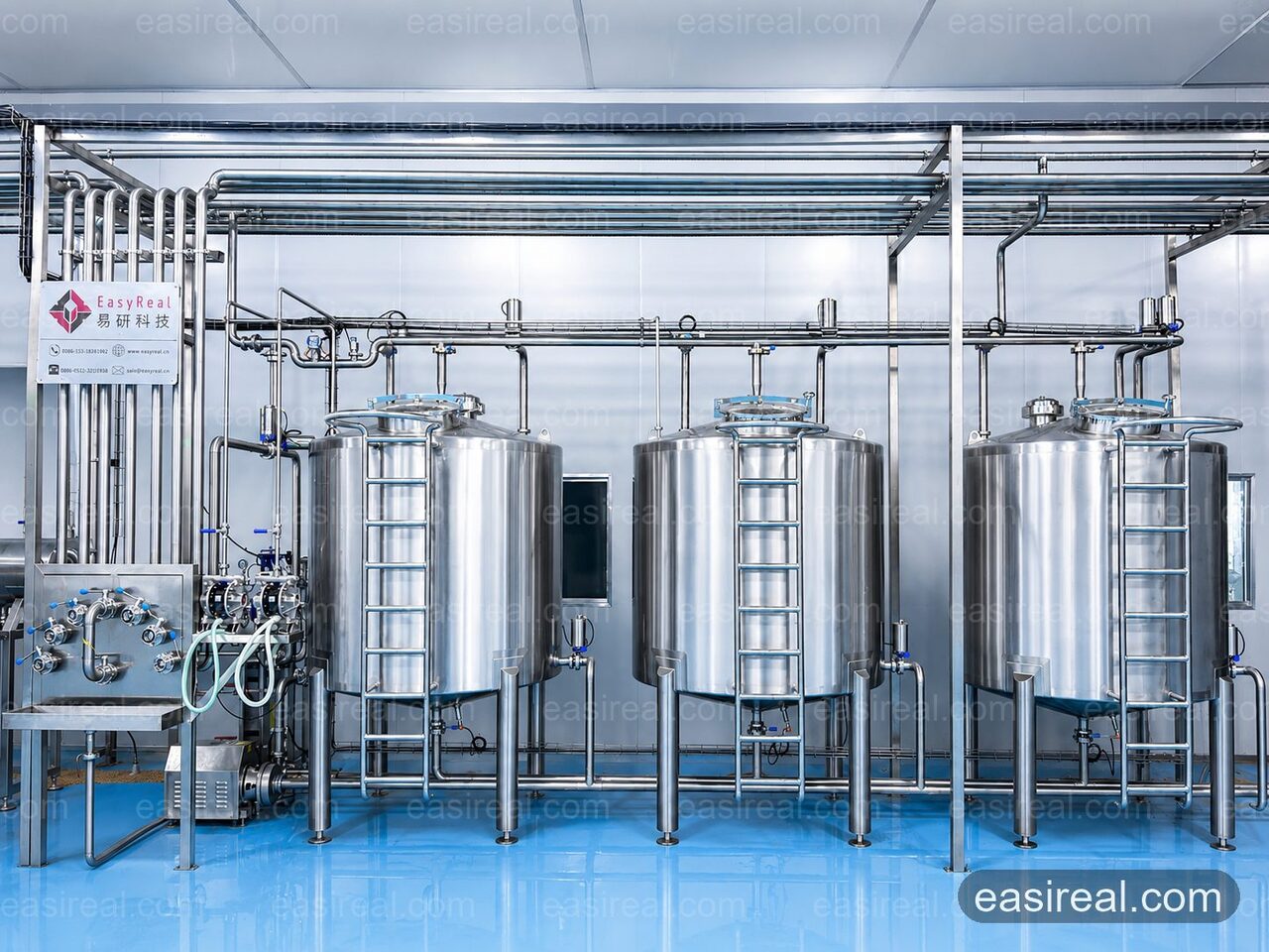 Wolfberry puree processing tanks and utility system Wolfberry puree processing tanks and utility system