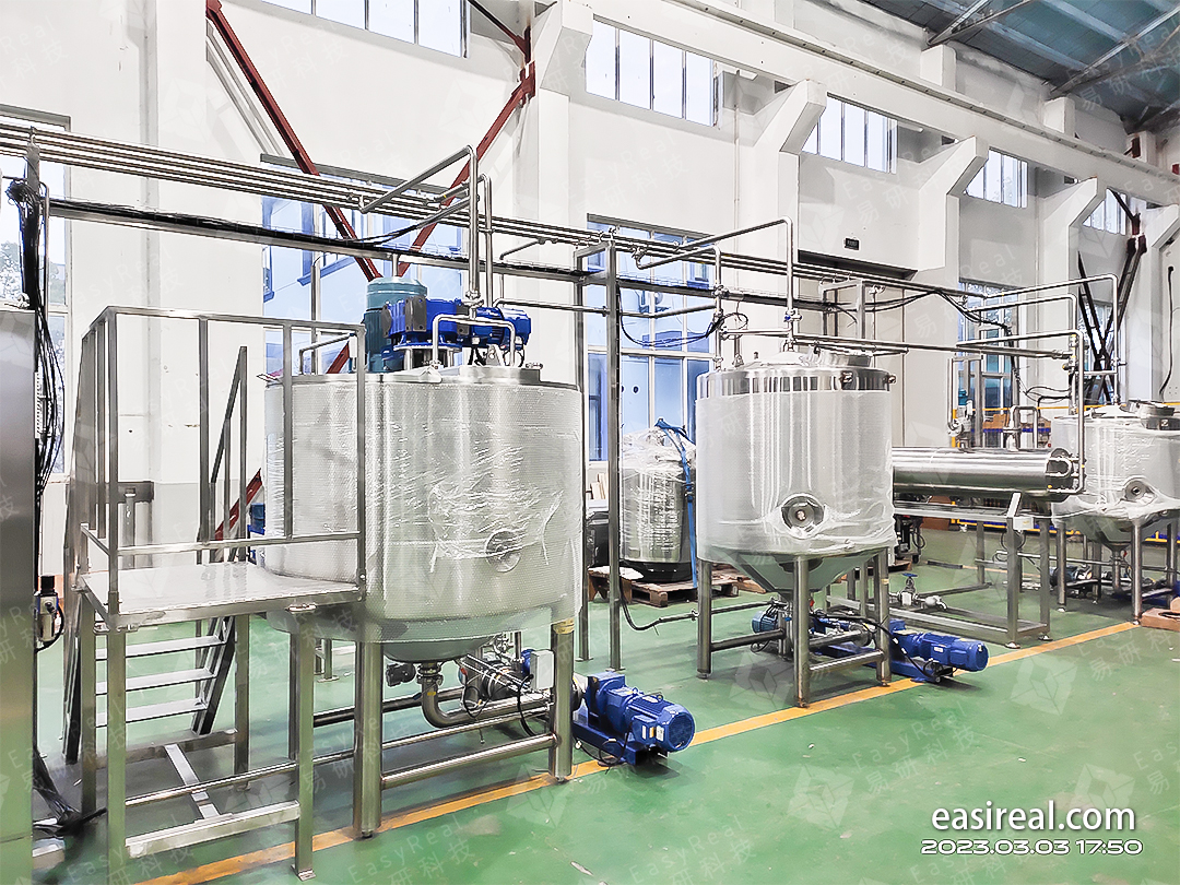 Stainless steel blending tanks for tomato paste dilution and mixing before sterilization and sachet packing